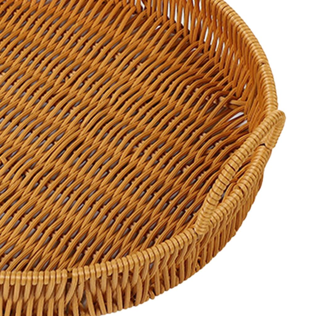 Fruit Basket Snacks Tray Organizer PP Material Rattan for Serving Tea, Dessert, Cake, Dinner, Breakfast Durable Multifunctional