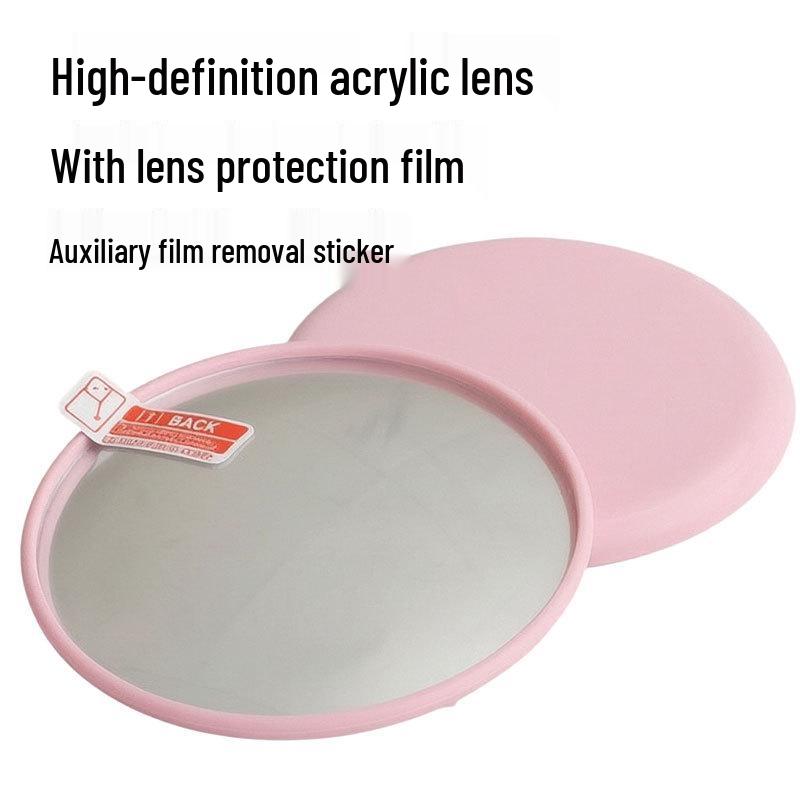 Compact Portable Reflective Travel Convex Mirror - Round Handheld Design