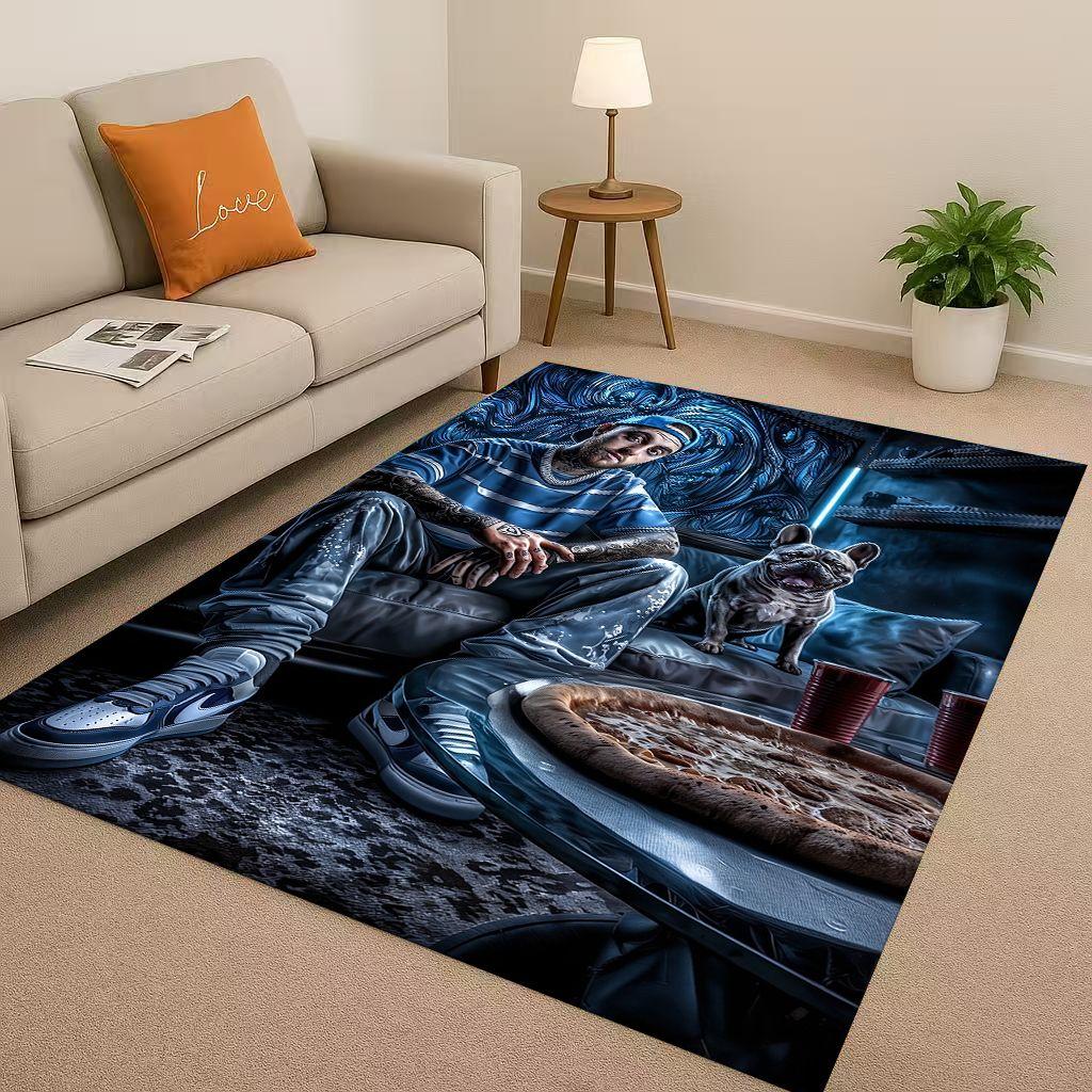 27 Style Top Hip Hop Rapper Star Cartoon Art Living Room Non-Slip Area Rug Carpet for Bedroom Playroom Sofa,Home Decor Doormat