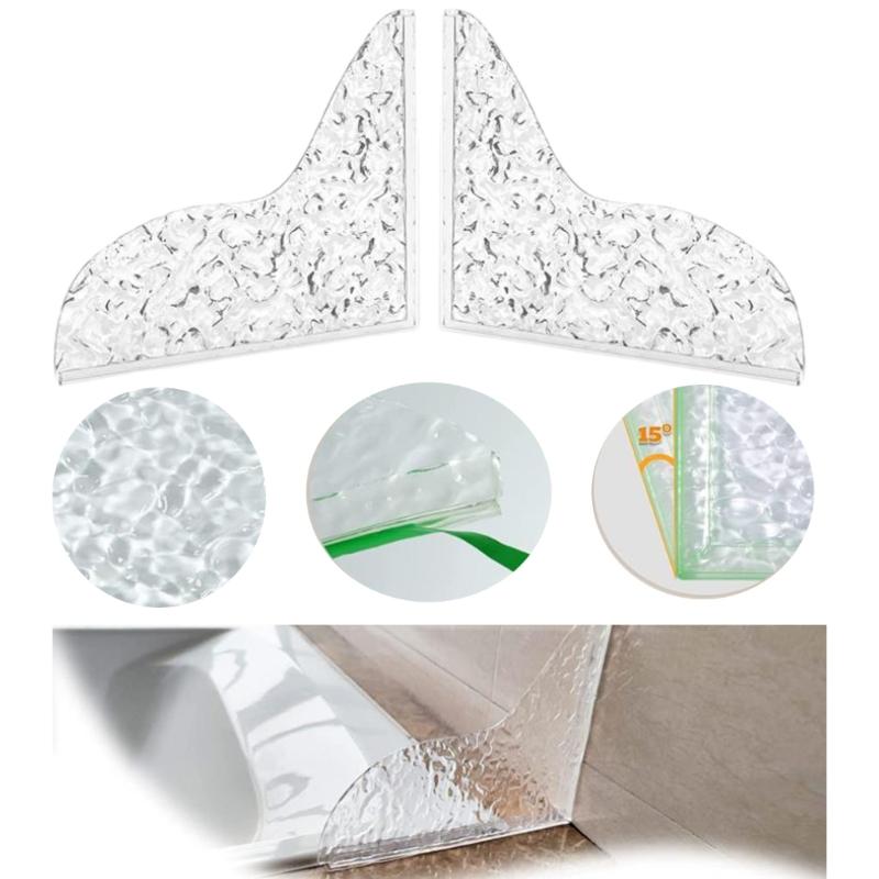 2Pcs Acrylic Shower Splash Guards Transparent Clear Drip Blocker for Bathtub Self Adhesive Water Barrier for Bathroom