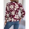 HNXC Autumn and Winter Casual Flower-tied Long-sleeved Chiffon Blouse for Women