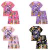 19776 Kids Girls Lily Lovebraids Game Printed Short Sleeves Sleepwear Pajamas 2pcs/sets