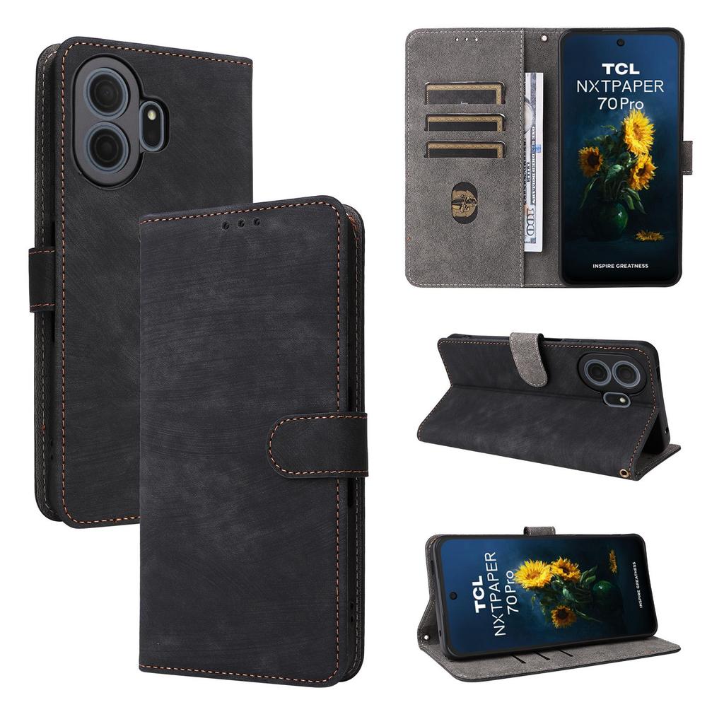 Flip Cover compatible for TCL NxtPaper 70 Pro PU Leather Phone Case Full-Body Protection with [RFID Blocking]