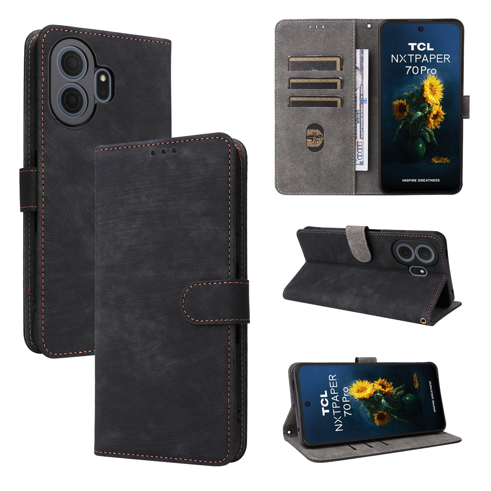 

Чехол-книжка совместимый для TCL NxtPaper 70 Pro из ПУ кожи, защита всего корпуса с [Блокировкой RFID] for TCL NxtPaper 70 Pro чёрный