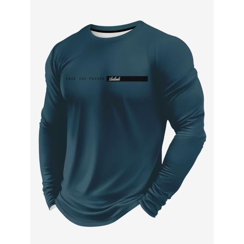 Mexiko Adler Druck T-Shirt für Herren Mode Bequemes Baumwolle Langarm-T-Shirt Lässiger Rundhals Pullover Herbst Lockere Herren Oberteile