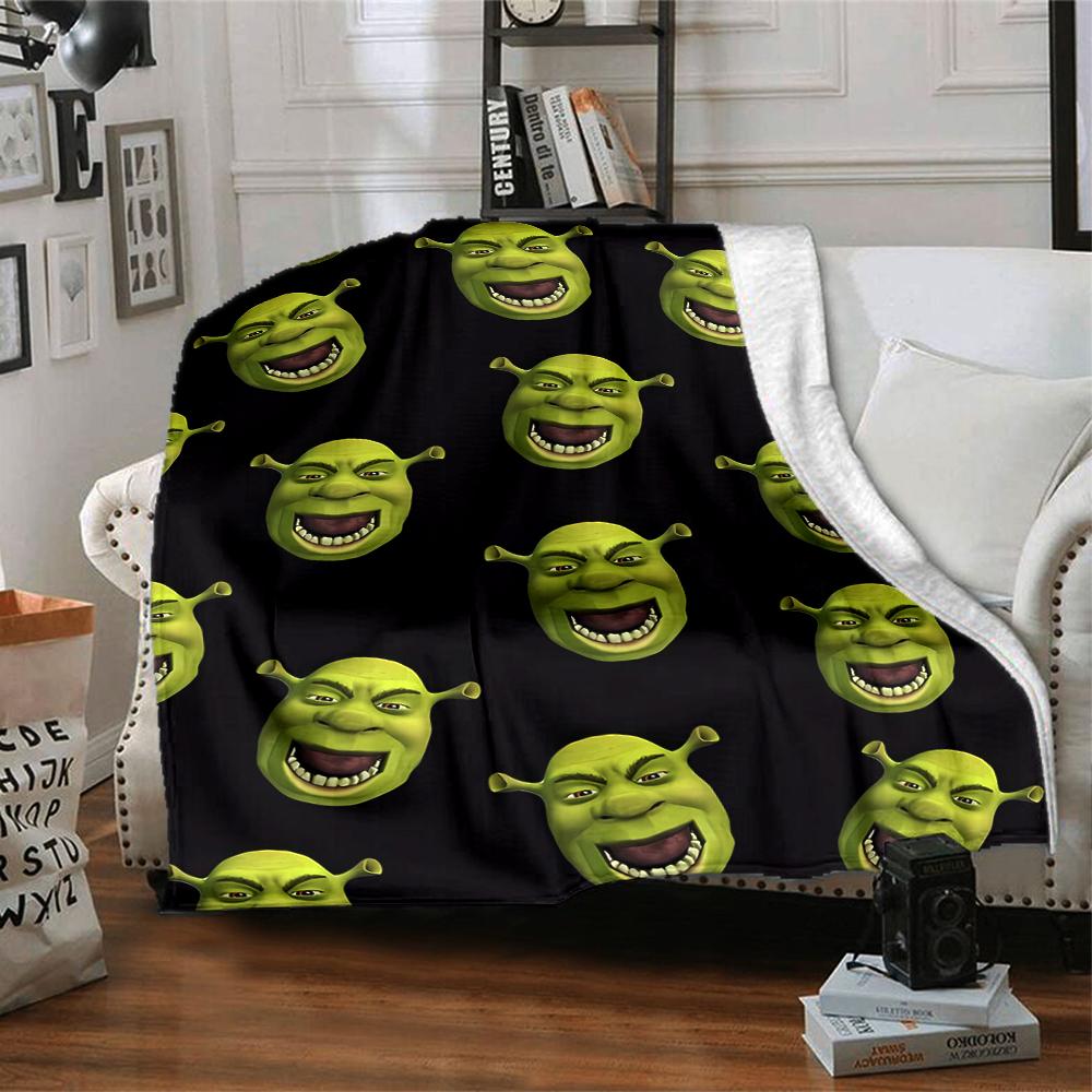 1pc Shrek4 Blanket, Gift, for Men and Women, Soft Blanket, Good for Sofa Bed Couch Travel, Lightweight Flannel Blanket