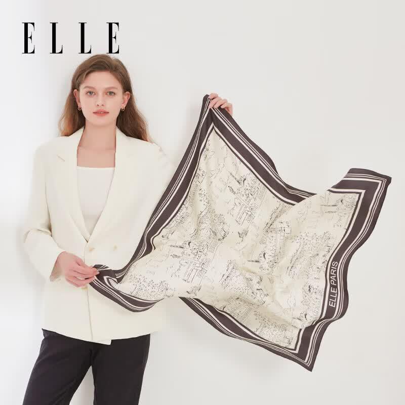 ELLE Paris Hand-painted Mulberry Silk Scarf