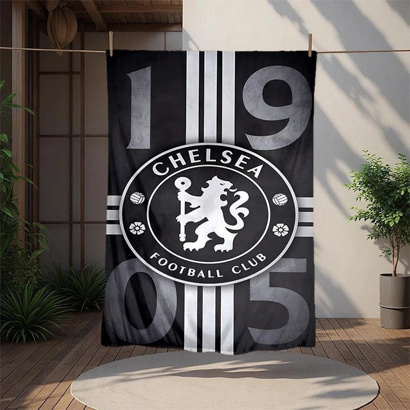 Chelsea Fc Flannel Blanket Soft Warm All-Season Throw, Design for Camping, Car Travel, Hiking Sofa, Bed, Office Perfect Gift for Parties