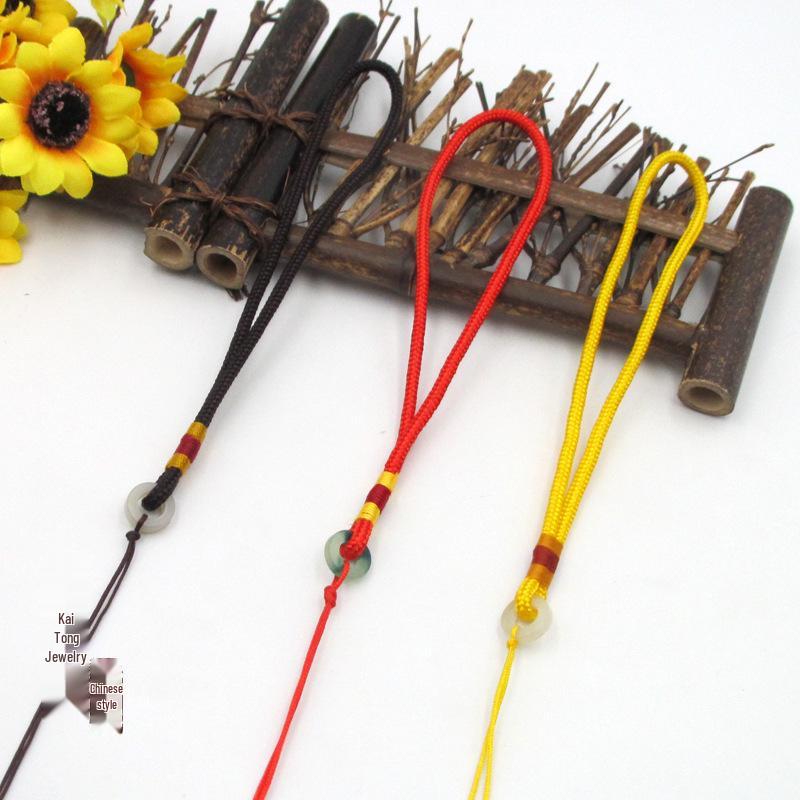 Imitation Jade Circle Handle Beaded Rope