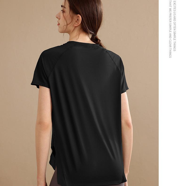 Plus Size Women's Short Sleeve Yoga Top - Loose, Breathable, Slimming Fitness Shirt for Summer