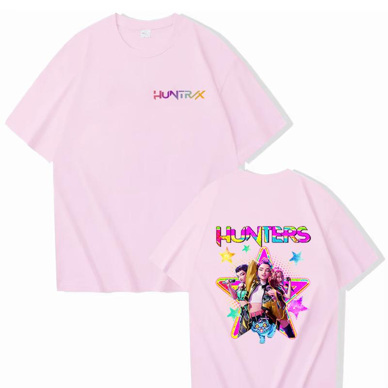 Movie KPop Demon Hunters T-shirts Cute Kawaii Rumi Mira Zoey Graphic T-shirt Men Women Fashion Oversized T Shirts