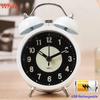 Silent Non-Ticking Analog Quartz 4 Inches Battery Operated Twin Bell Loud Alarm Clock with Backlight for