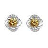 Sterling Moissanite Clover Stud Earrings Women Minimalist Floral Geometric Jewelry Gift
