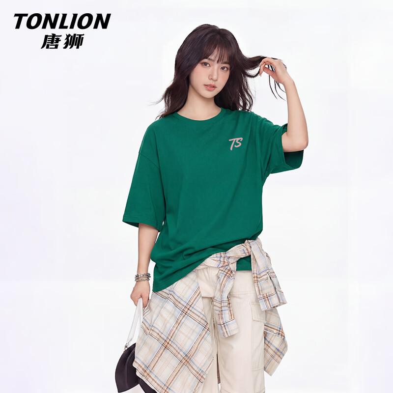 

TonLion Women s Pure Cotton Letter Print Short Sleeve T-Shirt S
