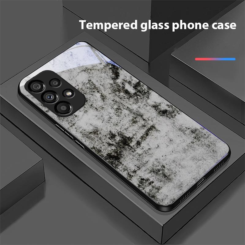 Graffiti-Tintenmalerei Für Samsung Galaxy S10 S20 Plus S21 FE S22 S23 S24 FE S25 Ultra Schwarz Gehärtetes Glas Handyhülle Harte Schale