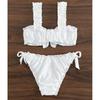 Knot Front Tie Side Bikinis Solid Color Swimsuit Women Swimwear Female Sexy Bathers Bathing Swimming Swim Suit Beachwear
