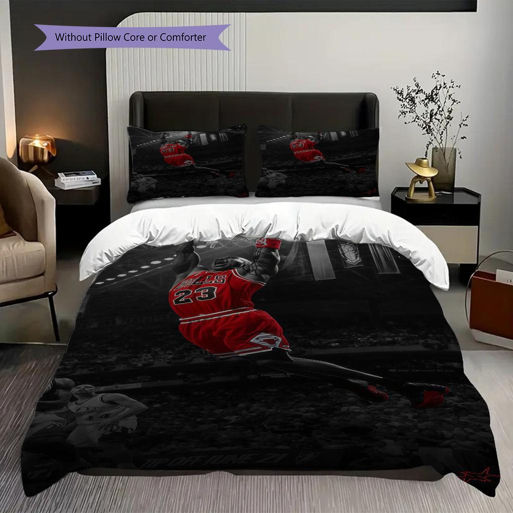 Dynamic Dunk Action Three-piece set(1 * duvet cover + 2 * pillowcase, without core)Duvet cover and pillowcase Christmas birthday gift