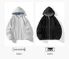 Autumn Winter Unisex Heavyweight Loose Hooded Cardigan - Trendy Solid Color Men's Outerwear