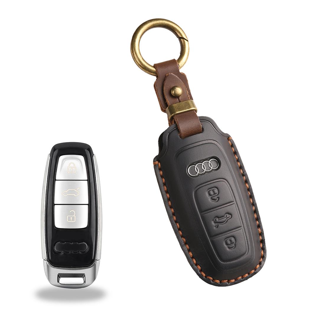 

[2019 aodi] Чехол для ключа автомобиля из коровьей кожи, подходит для A3A4A5A6A8 Q3Q5 Q7TT чёрный