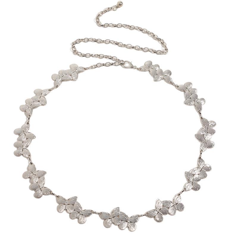 Fashion Floral Butterfly Metal Waist Chain For Women Spring