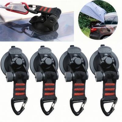 Upgraded Heavy-Duty Suction Cup Set with 4 Clips and Fixing Hooks Suitable for Camping Canvas Outdoor Gear