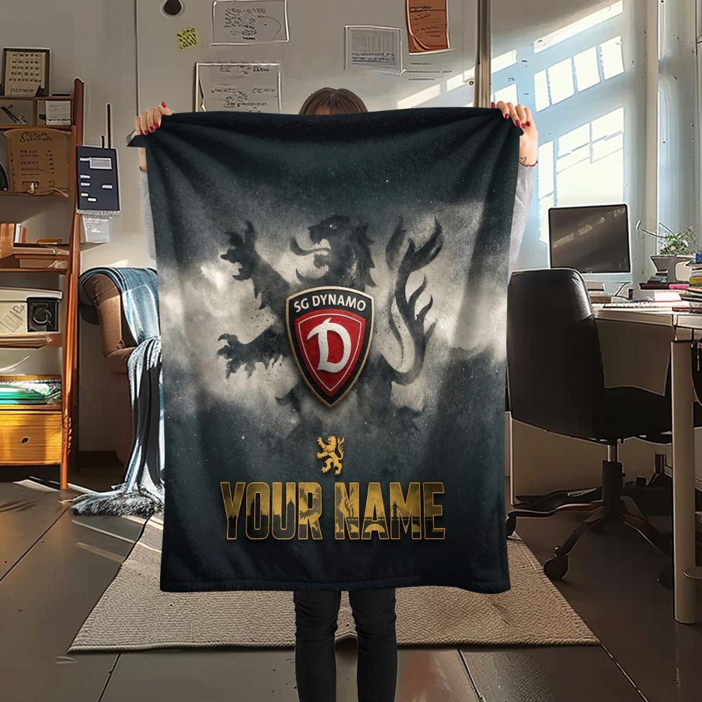 Custom Name SG Dynamo Dresden Flannel Blanket, High Quality Comfortable for All Seasons, Home Decor, Warmth and Comfort