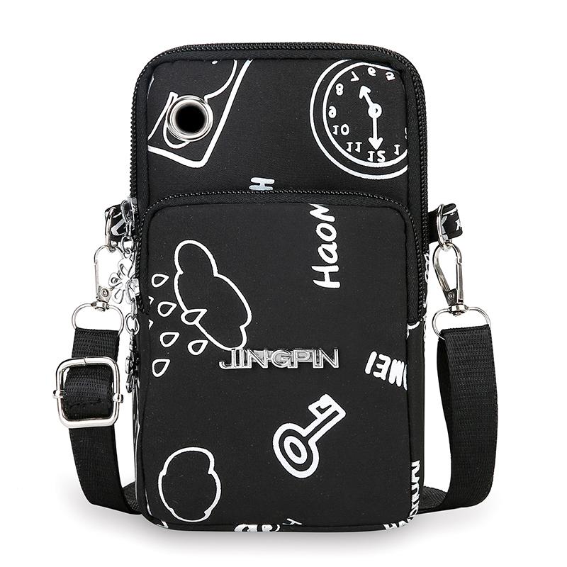Mini-Crossbody-Handytasche für Damen – Leichter, wasserabweisender Nylonstoff mit Kartenfächern und Münzfach, Verstellbarer Riemen