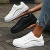 Fashion Women's Black Sneakers Stylish Low Top Design Comfortable Lace Up Fit Versatile Casual Shoe Trendy Fashion Footwear