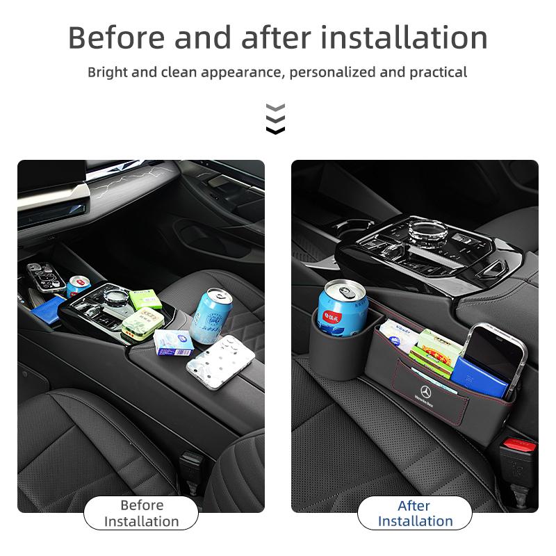 FIQ4 2025 Hot Car Seat Gap Storage Box Car Crevice Storage Box Seat Organizer For Mercedes Benz AMG A C E Class C180 C200 C260 C300 W