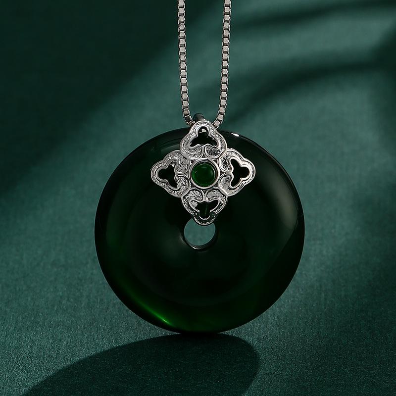 Retro Jade Pi Xiu Pendant Buckle with Jasper Hetian Jade Clip Accessories