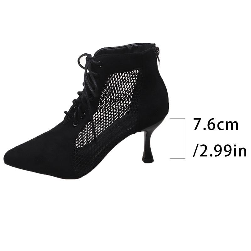 

Sexy boots large size women s shoes new hollow low tube short boots women s high heel pointed rear zipper thin heel cool boots 36 чёрный