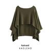 Autumn 2024 Women's European & American Cape-Style Loose Long-Sleeve Knitted Sweater