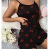 Europäischer & Amerikanischer Leopardendruck Spaghetti-Träger Pyjama-Set für Damen - Leicht & Sexy, Draußen tragbar mit Shorts.
