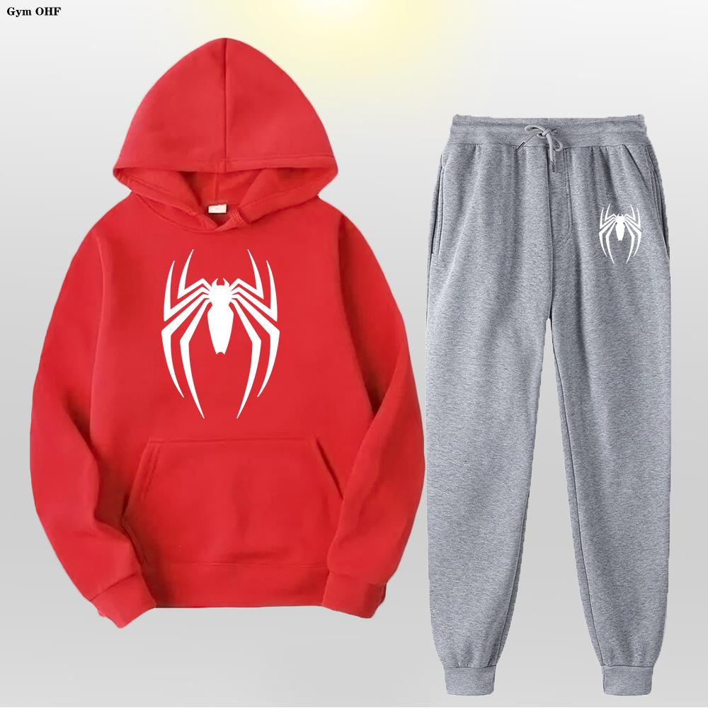 Women Men's Tracksuit Spider 2 Pieces Set Sweatshirt + Sweatpants Sportswear Hoody Casual Streetwear Men Clothing Hoodies Suit