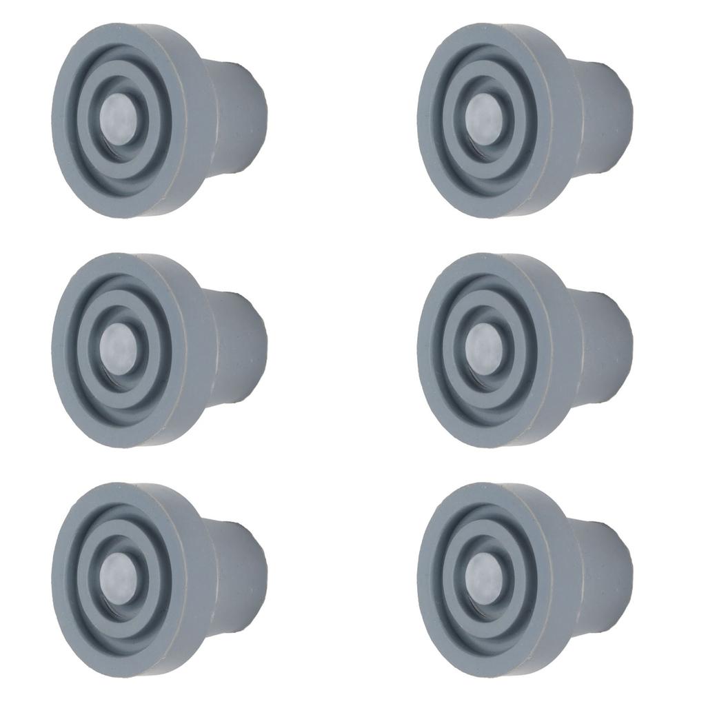 6pcs Cane Tip Professional Portable Rubber Replacement Tip Accessory for 4 Legged Crutch 0.6 Inch