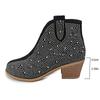 Fashion Women's Ankle Boots with High Heel2025 High Quality Autumn Zipper Shoes Women Thick Heel Fashion Bling Boots Female Botas Mujer
