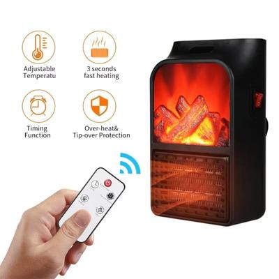 Prenosný ohrievač priestoru Vykurovanie elektrickým ohrievačom miestnosti 3D Flame Mini vykurovacie ventilátory Diaľkové ovládanie Nástenné vykurovanie Domový ohrievač