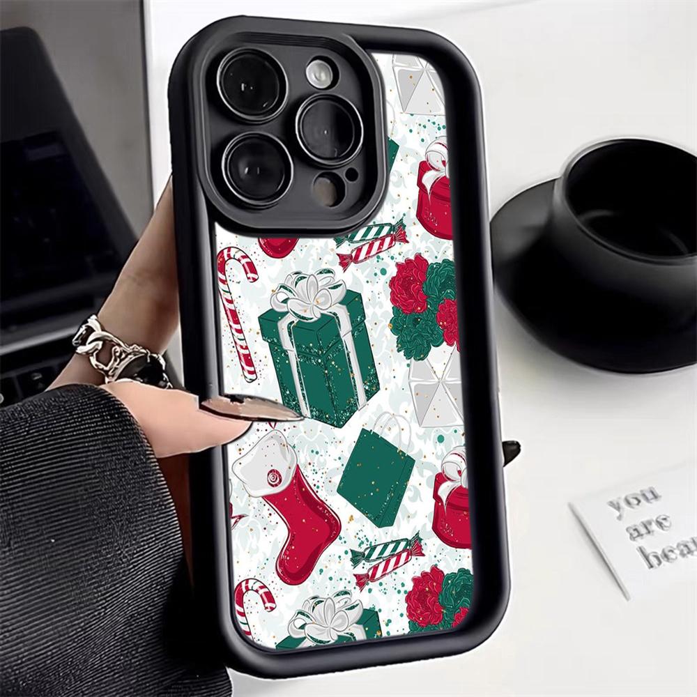 N115 Merry Christmas desig Šťastný Nový Rok Soft Angel Eyes Pouzdra na telefon Samsung S23 S24 Ultra S21 A54 A34 A13 A14 A06 A24 Realme 12 Shockproof Cover