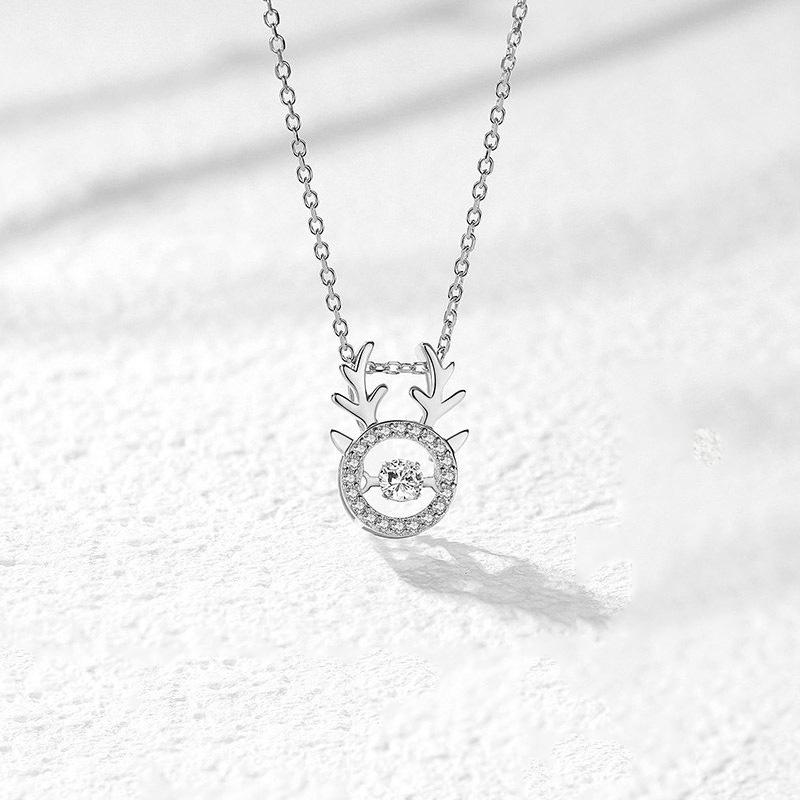 Agile Yilu You Necklace Women's Clarbone Chain Japanese and Korean Simple Antler Pendant Neck Chain