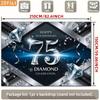 2D 75th Birthday Photography Backdrop Diamond Celebration & Silver Confetti Party Background