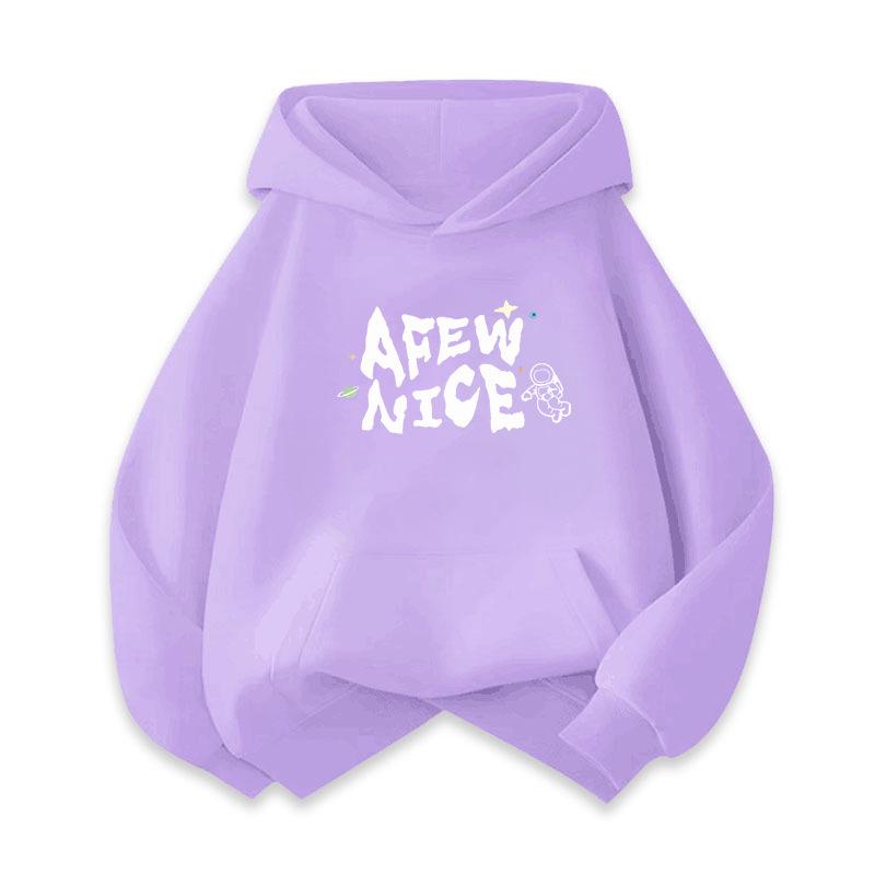 Kids  Cartoon Print Fleece-Lined Hoodie - Long Sleeve, Casual, Unisex 170 cm