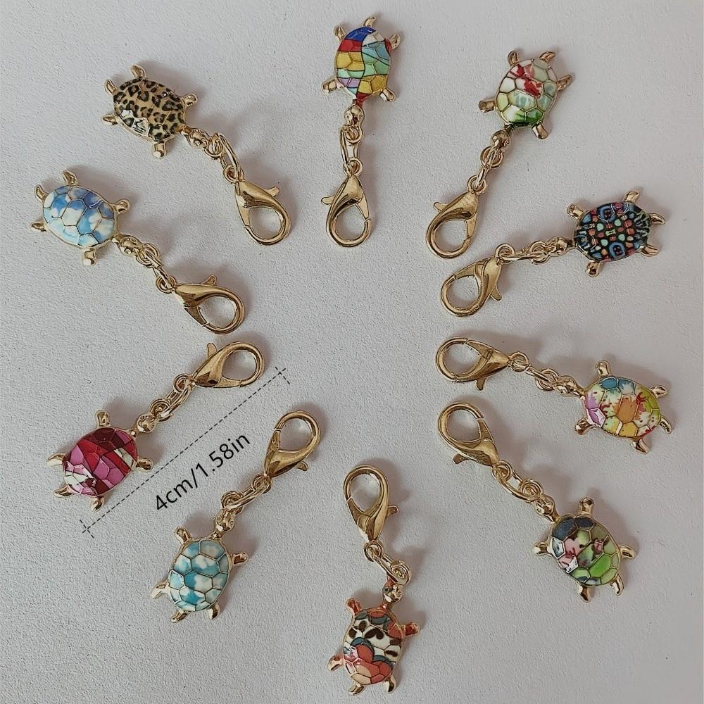 10/12pcs DIY Charms Turtle Key Chain Metal Mini Tortoise Pendant Tortoise Keychains  Small Gifts