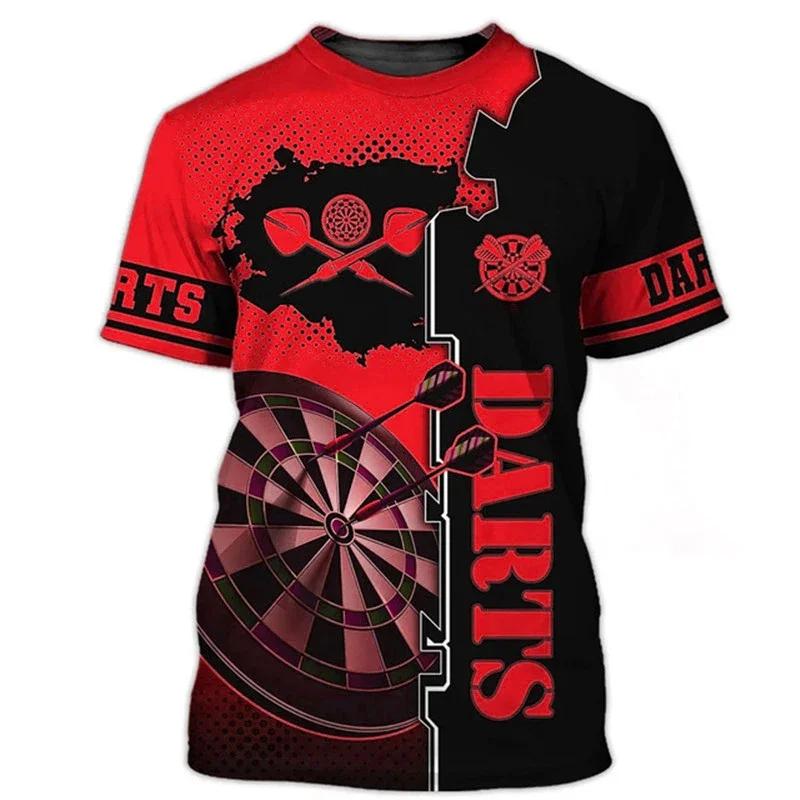 Fashion Darts Game Men's T-shirts Short Sleeve 3d Printed Street Style T Shirt Summer Dart Turntable Graphic Hip Hop Casual Tops