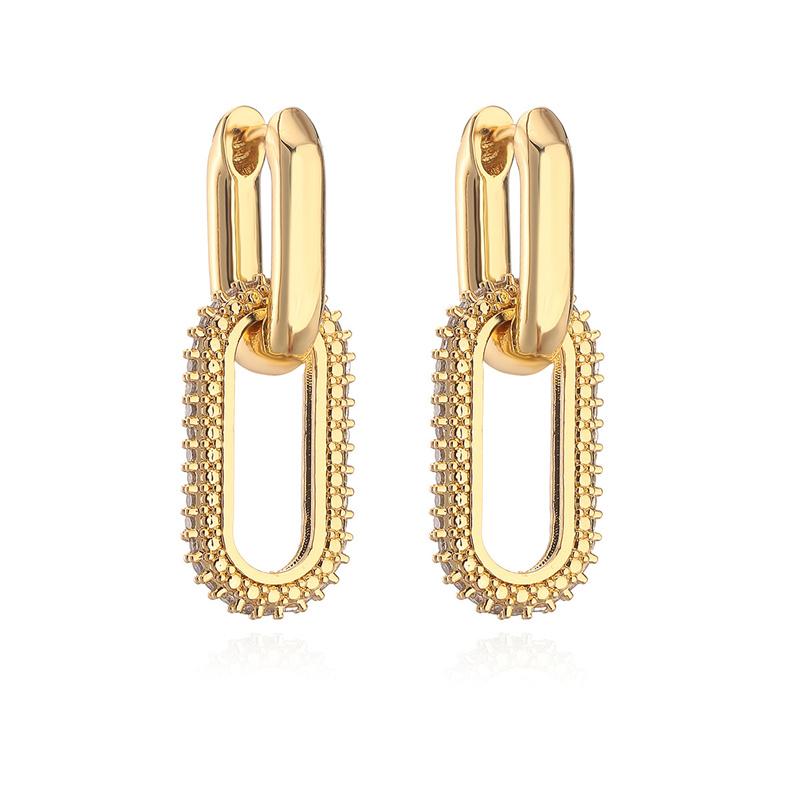 Retro Double Loop Design Tropfen Ohrringe Gold Silber Farbe Geometrische Runde Ohrringe für Frauen Mädchen Punk Hip Hop Mode Schmuck G