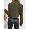 TIFICY Women's Fashion Casual Solid Color Print Autumn Winter Long Sleeve POLO Neck Jackets & Coats
