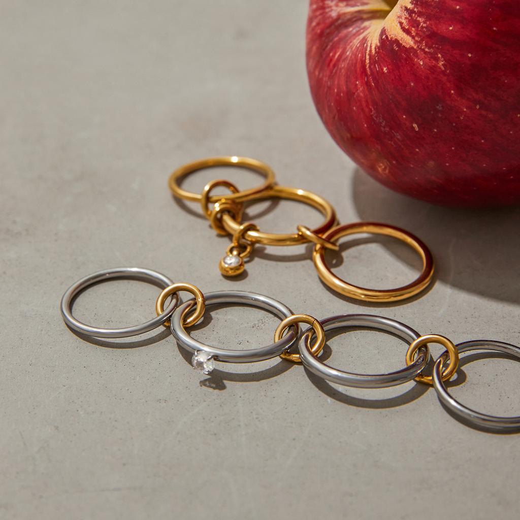 Yori Geometric Minimalist Zirconium Multi Finger Ring for Women Daily Fashion High Quality Jewelry Rust Prevention