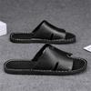 2025 New Designer Men Genuine Leather Slipper Summer Slides Simple Sandals Comfortable Cool Beach Shoes