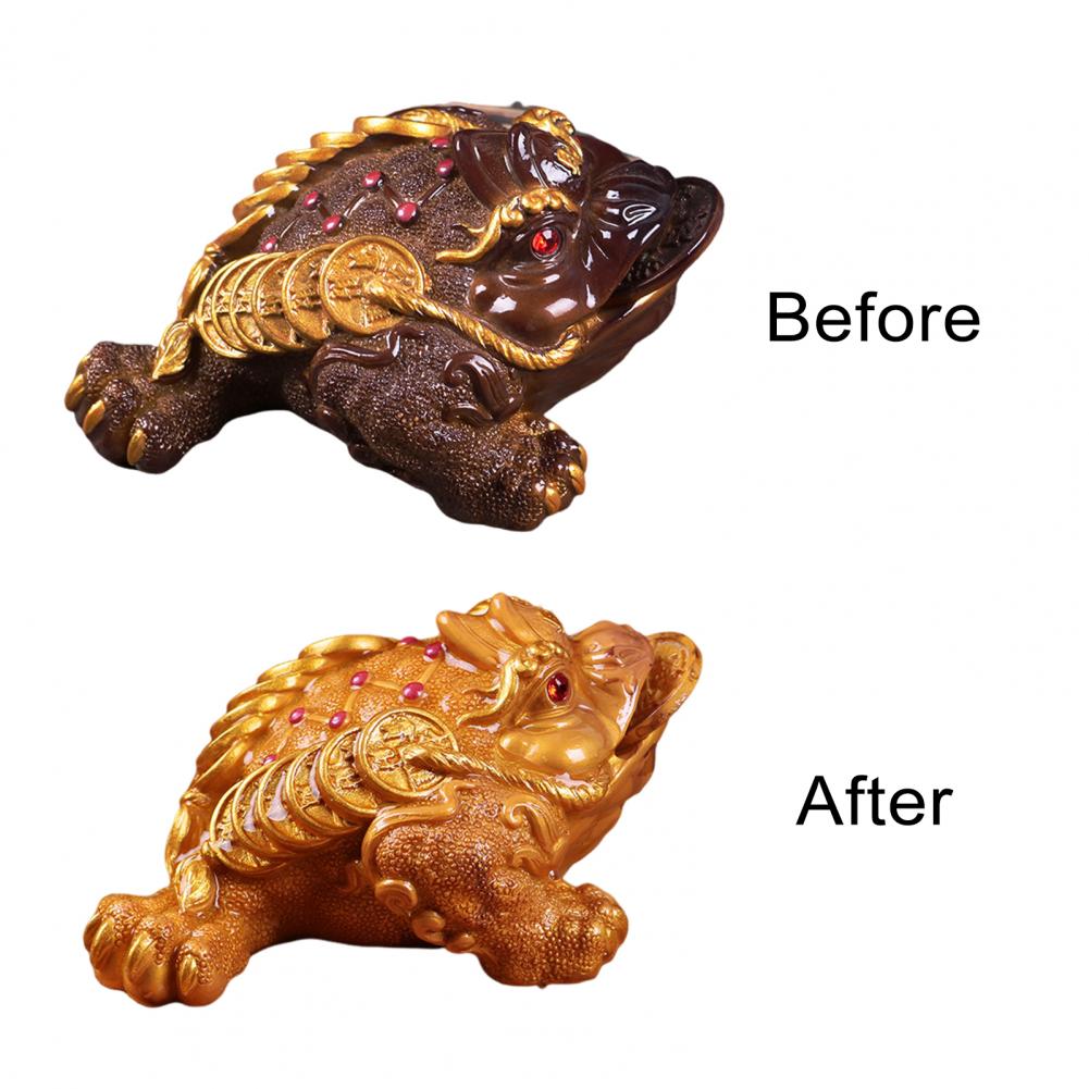 Lucky Toad Figurine Color Changing Resin Toad Tea Pet Ornament for Home Office Desk Decor Wealth Kung Fu Tea Set Ceremony