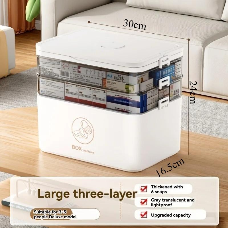 Портативная аптечка Большая вместимость Домашняя аптечка для экстренных случаев Многослойный ящик для хранения лекарств с разделителями Портативный