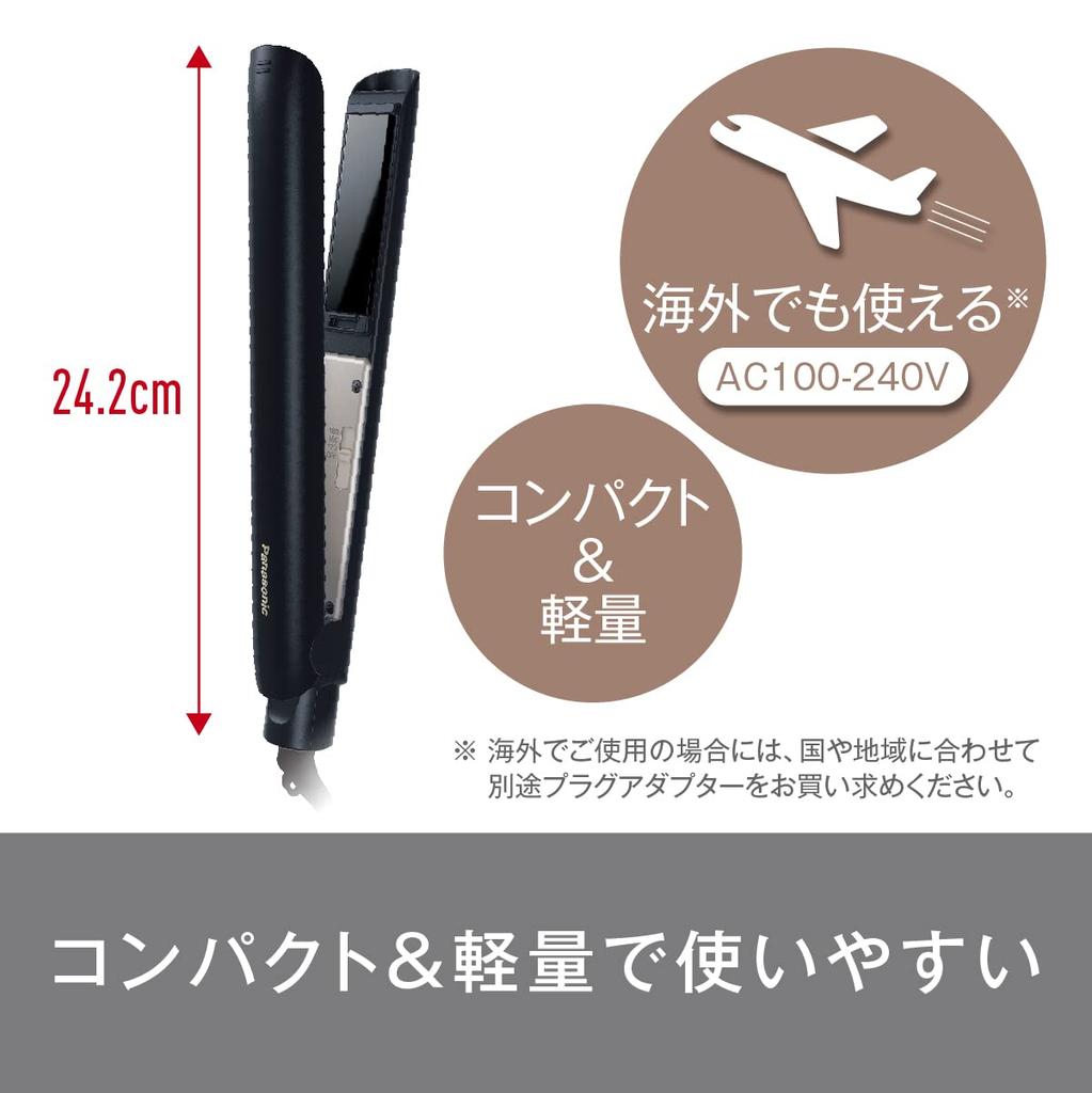 Panasonic Kompaktní žehlička na vlasy 2v1 3-stupňová regulace teploty Lehká Hladký lesklý povrch Plus bílá EH-HV2A-W